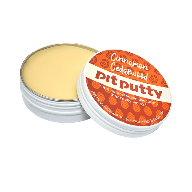 Pit Putty Natural Deodorant Cinnamon Cedarwood Tin - Open