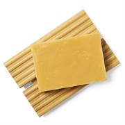 Lemongrass Soapy Suds on bamboo soap dish
