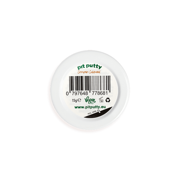 Cinnamon Cedarwood Pit Putty Mini Tin - Back