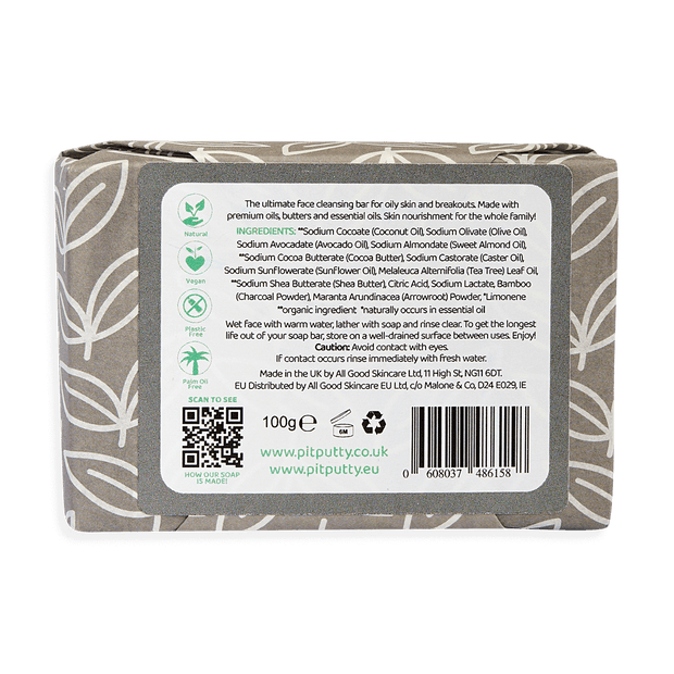 Charcoal Tea Tree Soapy Suds - Powerfully cleansing face soap to nourish skin naturally