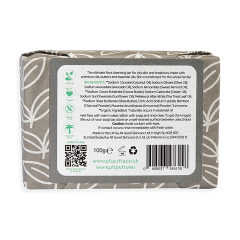 Charcoal Tea Tree Soapy Suds - Powerfully cleansing face soap to nourish skin naturally