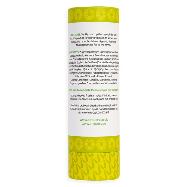 Lemongrass Tea Tree Pit Putty Stick - Back